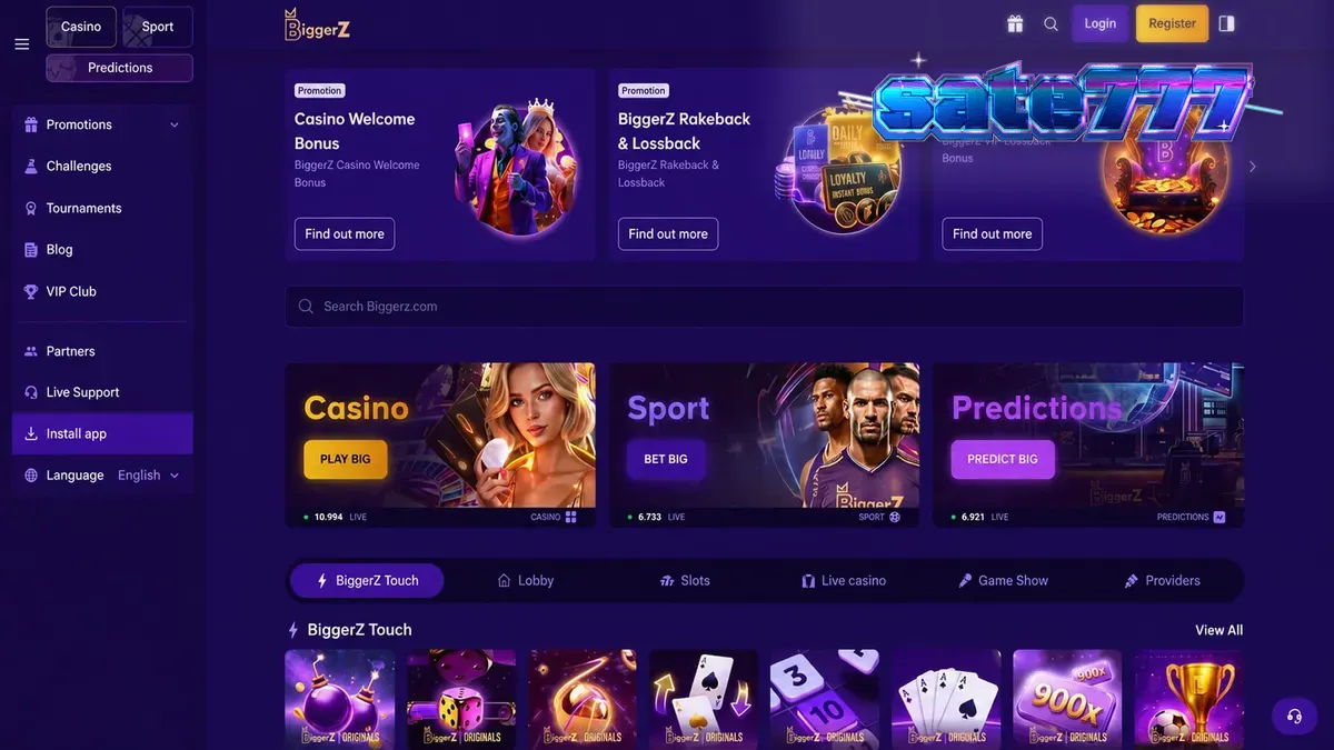 Antarmuka platform taruhan BiggerZ dengan fokus pada transparansi dan verifikasi permainan